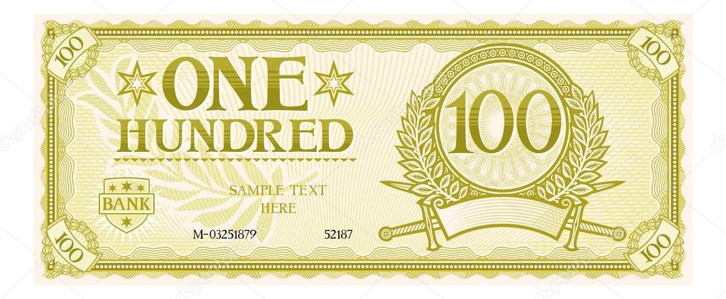 One hundred abstract banknote