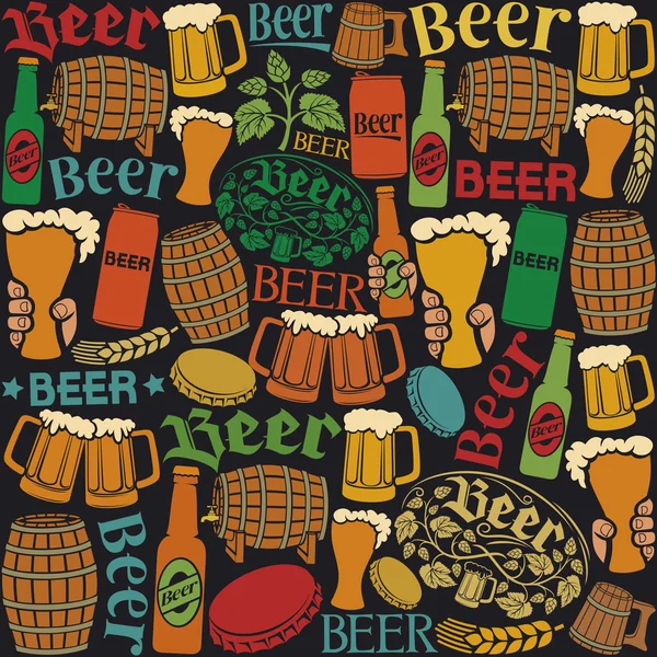 Beer icons  pattern — Stock Vector