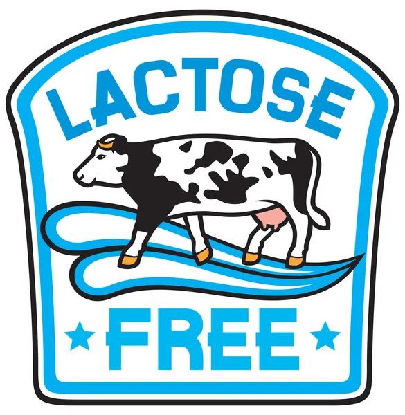 Étiquette alimentaire sans lactose — Image vectorielle