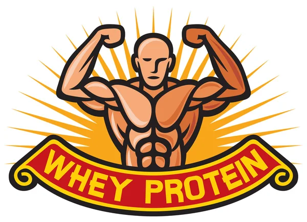 Whey protein label — Stock Vector