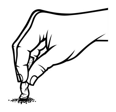 hand extinguishing a cigarette clipart