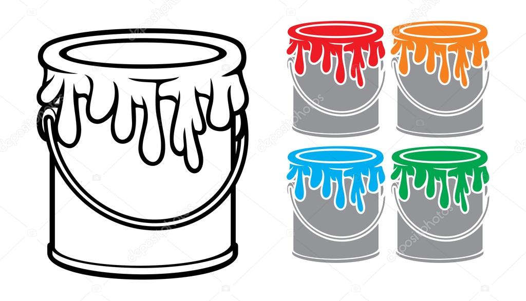 Buckets of paint collection Stock Illustration by ©Tribaliumivanka
