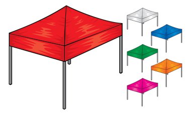 folding tents collection clipart