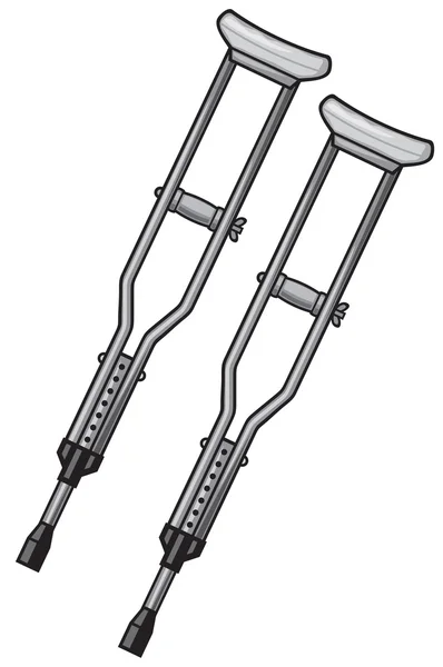 金属製のハンドルの松葉杖 — ストックベクタ
