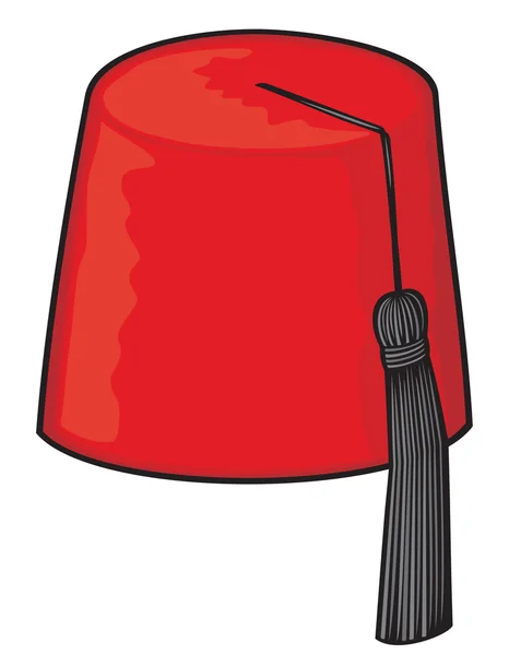 Sombrero fez rojo — Vector de stock