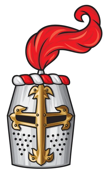 Casco caballero medieval — Vector de stock