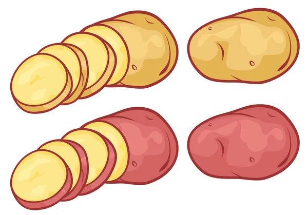 Patatas frescas en rodajas — Vector de stock