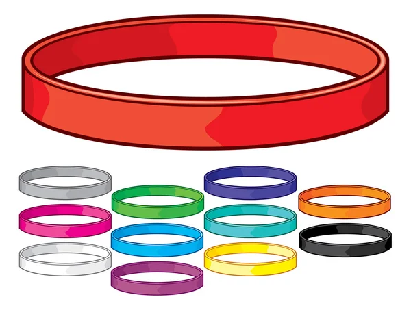 Colorful rubber bracelets — Stock Vector