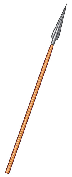 wooden spear with metal tip