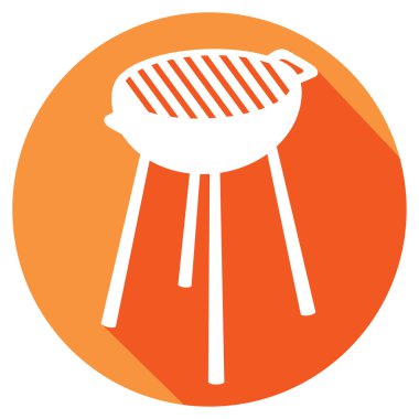 Barbekü Izgara düz simgesi