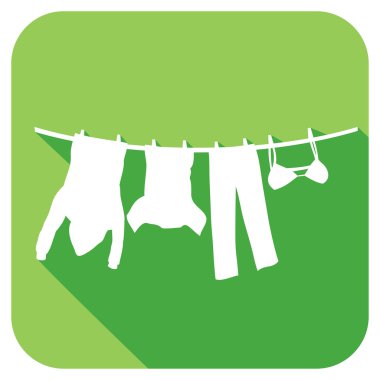 clothesline düz simgesi üzerinde asılı elbiseleri