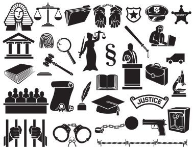 Hukuk ve adalet Icons set