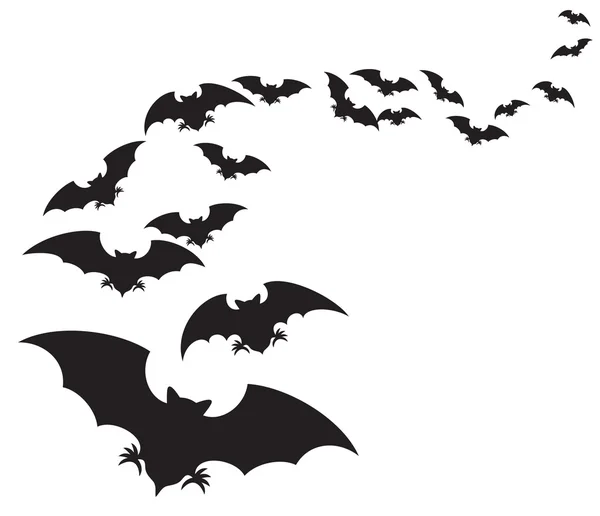 Set of bats flying — Stock Vector