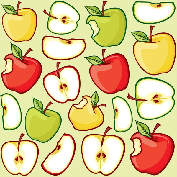 Apple seamless pattern — Stock Vector