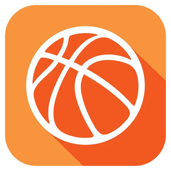 Ballon de basket icône plate — Image vectorielle
