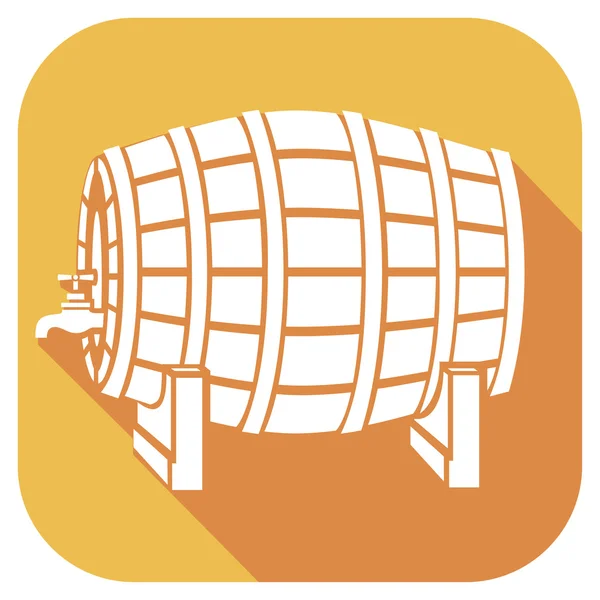 Pivní sud plochý ikona — Stockový vektor