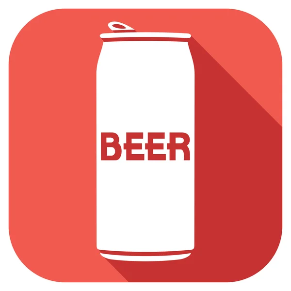 Lata de cerveja ícone plana — Vetor de Stock