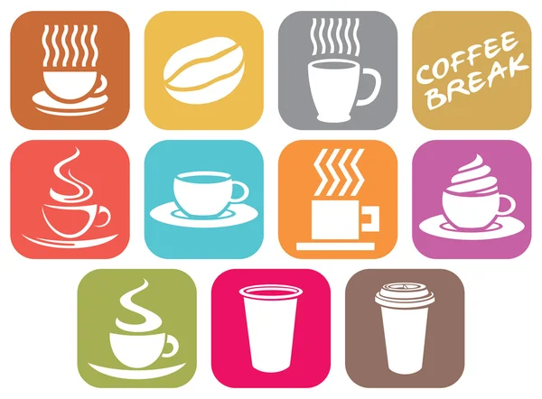 Vector conjunto de iconos de diseño de café — Archivo Imágenes Vectoriales