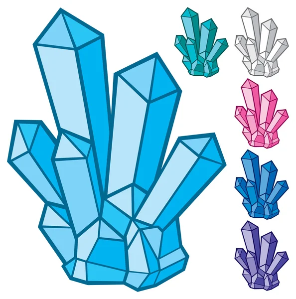 Vector uppsättning av kristaller — Stock vektor