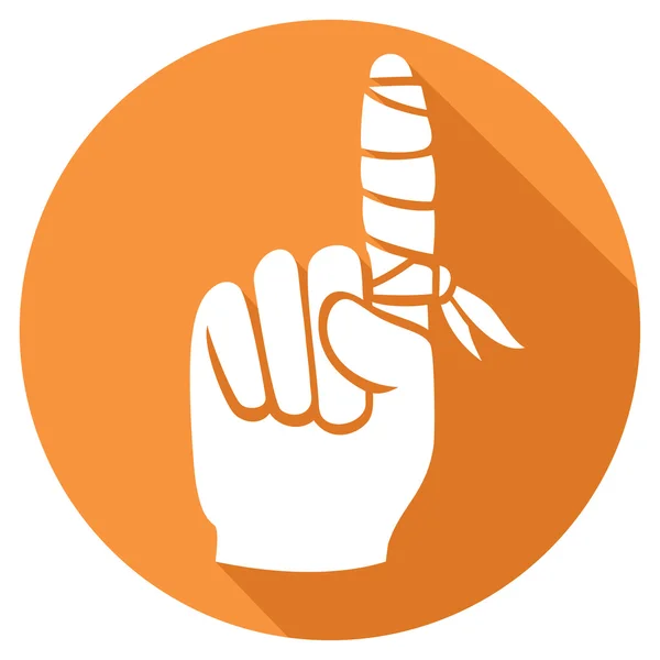 Vendaje en el dedo icono plano — Archivo Imágenes Vectoriales