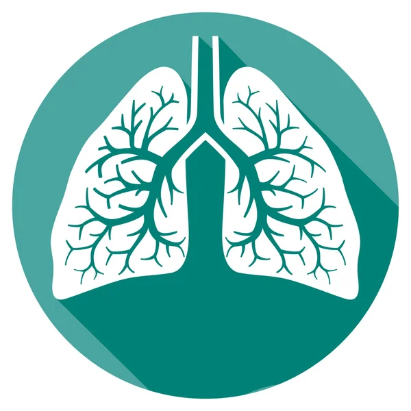 Menselijke longen platte pictogram — Stockvector