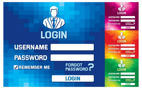 Login site web formulaire — Image vectorielle