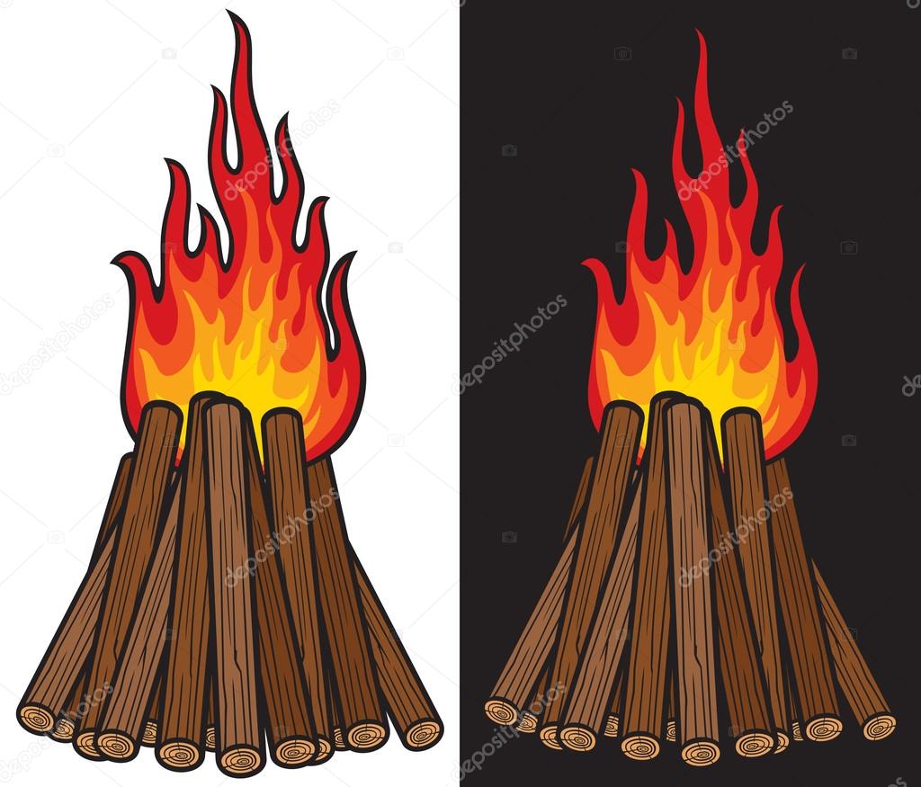 Big bonfires design illustration