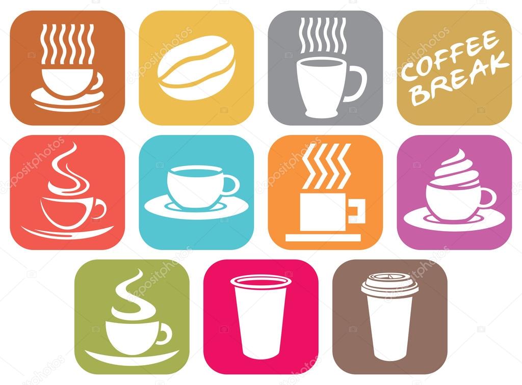 vector set of coffee design icons