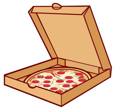 karton üzerine pizza