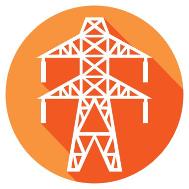 güç hattı düz simgesi