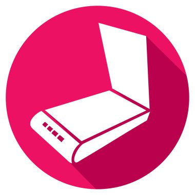 opened scanner flat icon clipart