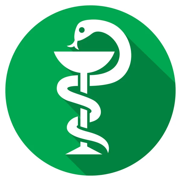 Serpiente y un icono de símbolo médico tazón — Vector de stock