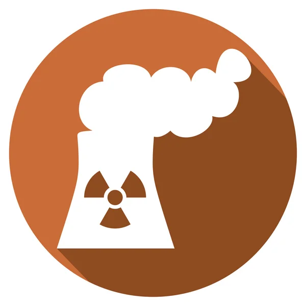 Planta de energía nuclear icono plano — Vector de stock