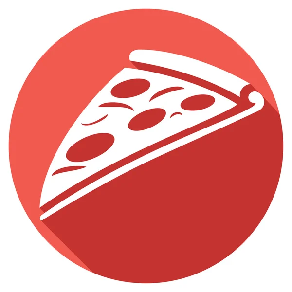 Pizza rebanada icono plano — Vector de stock