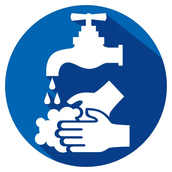 Gelieve het wassen van uw handen-pictogram — Stockvector