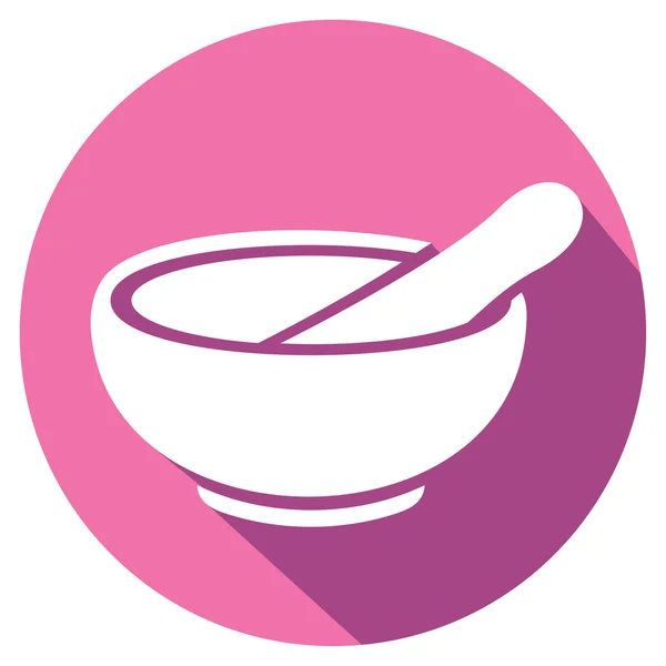 Mortero de porcelana y pestle icono plano — Vector de stock