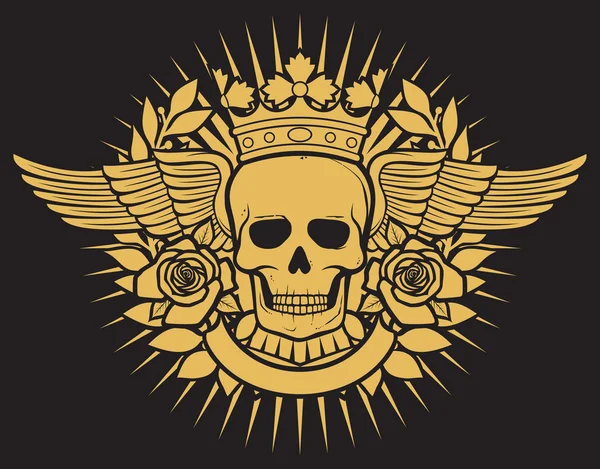 Calavera tatuaje diseño — Vector de stock