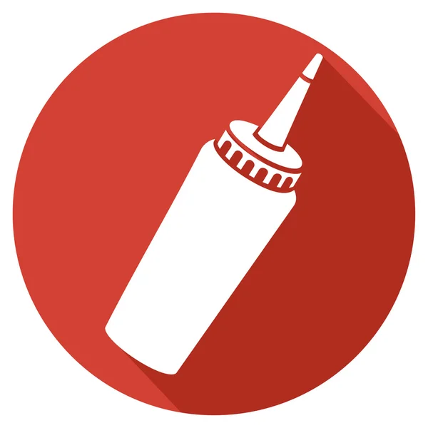 Bottiglia di ketchup di pomodoro icona piatta — Vettoriale Stock