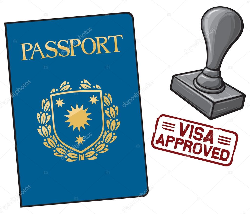 passport and seal with stamp