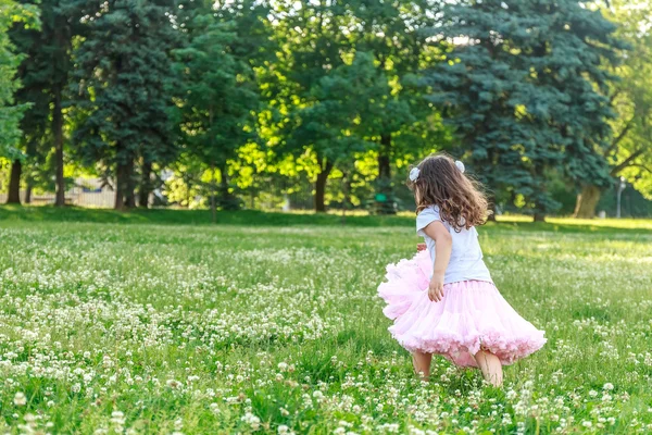 Outdoor Portret van een jong kind meisje op natuurlijke achtergrond — Stockfoto
