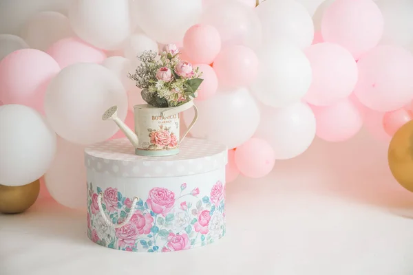 Ano Menina Aniversário Estúdio Decorações — Fotografia de Stock