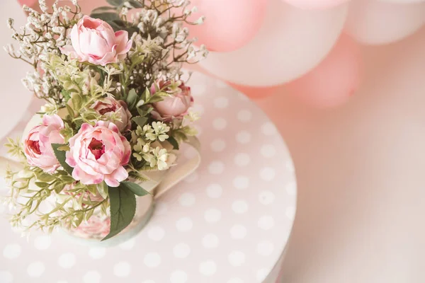 One Year Girl Birthday Studio Decorations — Stock Photo, Image