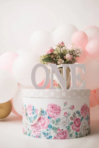 Ano Menina Aniversário Estúdio Decorações — Fotografia de Stock