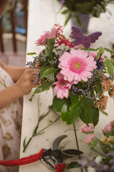 Bloemen Workshop Verse Bloemen Arrangementen — Stockfoto