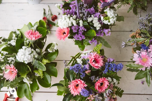 Blommor Verkstad Färska Blommor Arrangemang — Stockfoto
