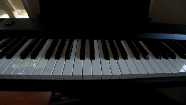 音响或数字钢琴键盘,黑白钢琴键,音乐设备 — 图库视频影像