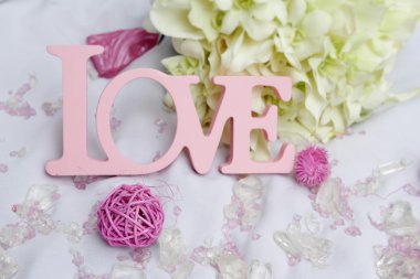 Beyaz, düğün dekor kelime aşk ve dekorasyon detayları