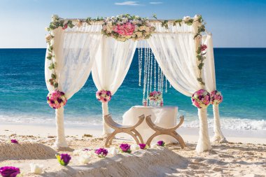 Plaj Düğün kurmak, tropik açık düğün, güze