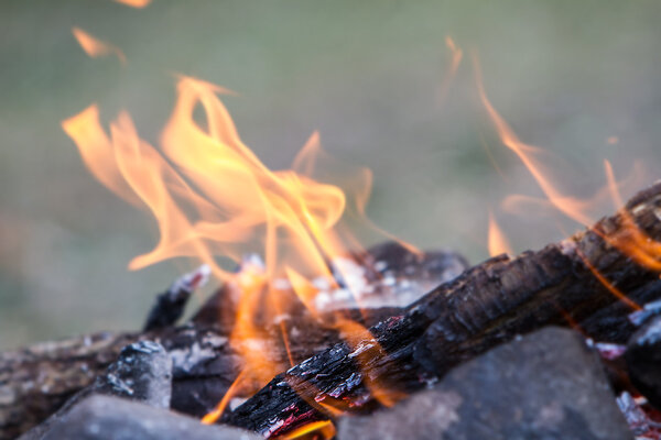 bonfire on natural background