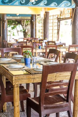 Tablo ayarı açık kafe, otel, küçük restoran yaz